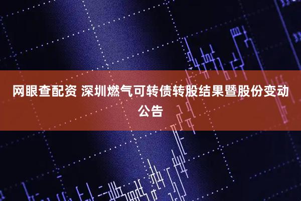网眼查配资 深圳燃气可转债转股结果暨股份变动公告